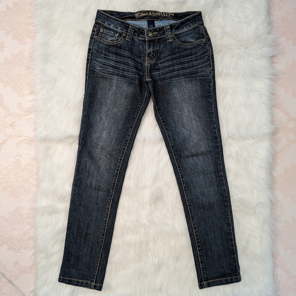 Blue Asphalt Low Rise Skinny Jeans